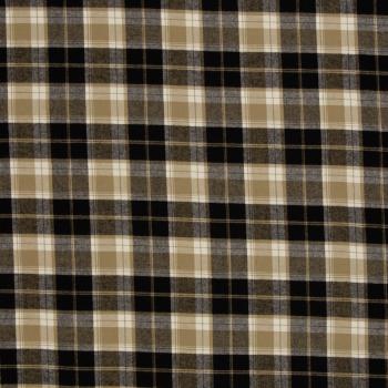 Baumwoll-Flanell Maverick Schwarz/Beige Karo von Swafing